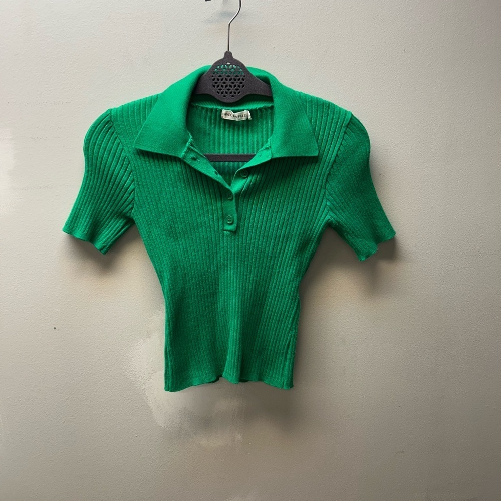 Avec Les Filles Emerald Button Down Shirt